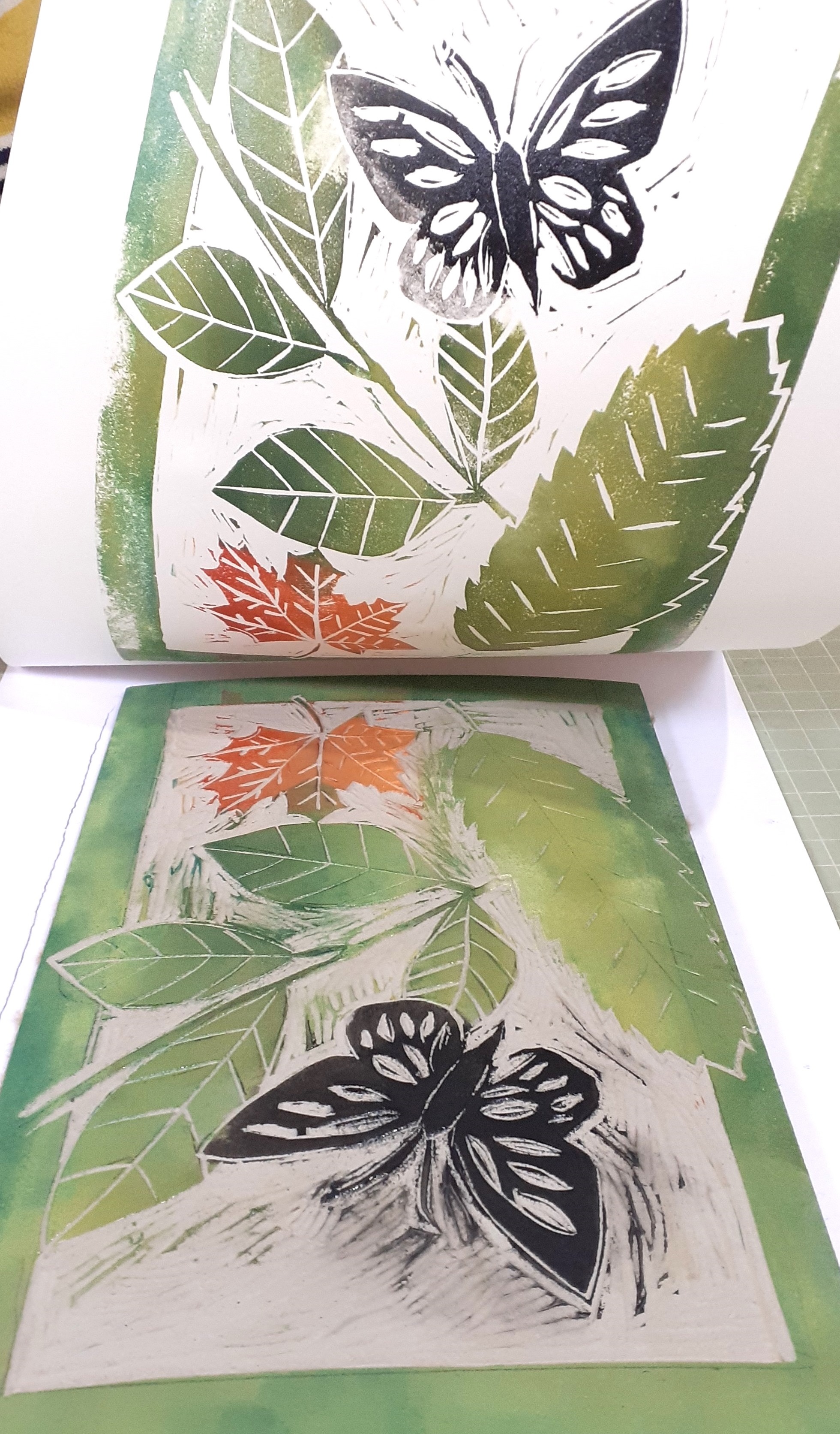 Full colour Lino Cut Print Workshop in Cumbria