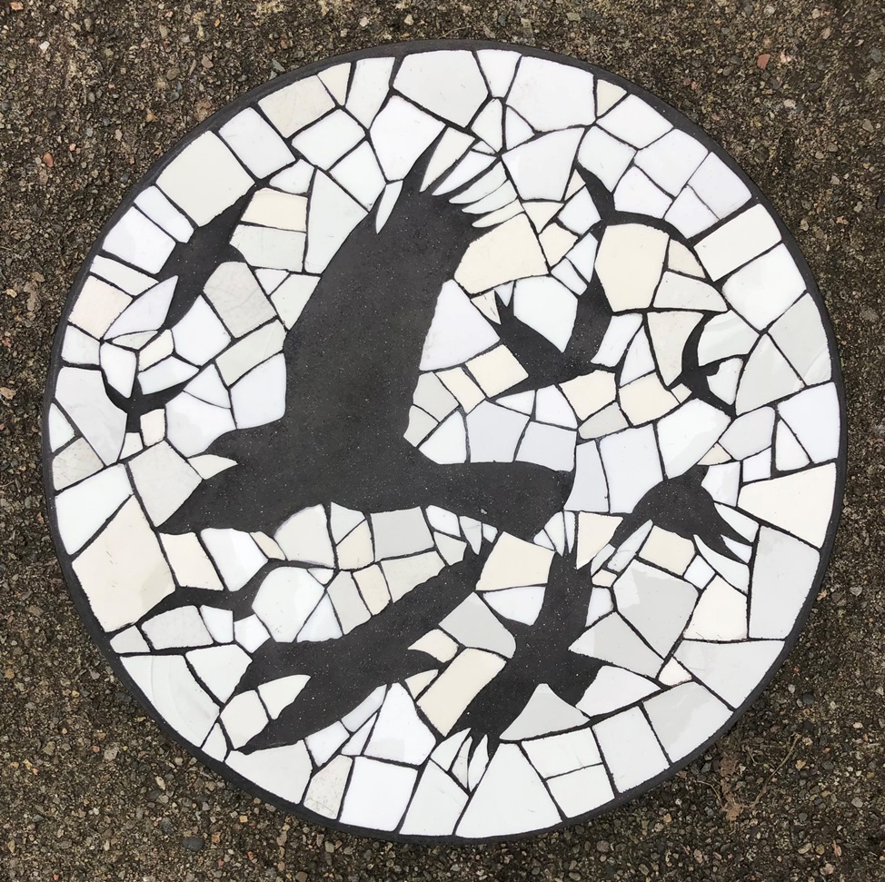 'The Crafty Corvid'  in Mosaics  ~  with Helen Clues