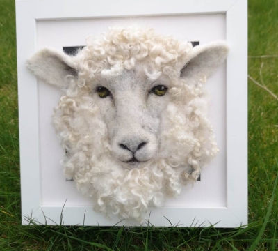 'Needle Felted Sheep Portrait of "The Cheviot" ' with Helen Hammond  (low relief) 