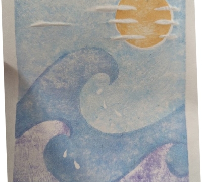 'Moku hanga' Japanese woodblock printing- 'Catching a Wave' with Julie Evans 